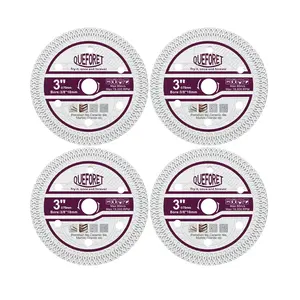 3 Inch (75mm) Tile Saw Blades - 4pcs Cutting Discs for Porcelain Tile Marble Artificial Stone, with 3/8 Inch (10mm) Arbor, for Mini Angle