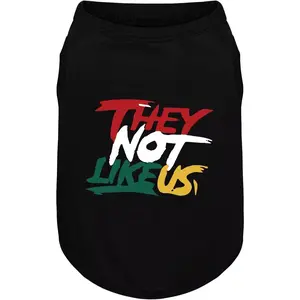 Comfortable Polyester-Cotton Dog Shirt –With 'They NOT like US', Perfect for Small & Medium Dogs, Soft & Stylish Pet Apparel for Everyday Wear. Black S ZIAGAOP