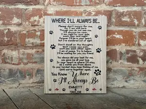 Personalized Dog Poem, Loss of Pet, Waiting At The Door, Where I_ll Always Be, Rainbow Bridge, Paw Print, Pet Memorial, Man_s Best Friend