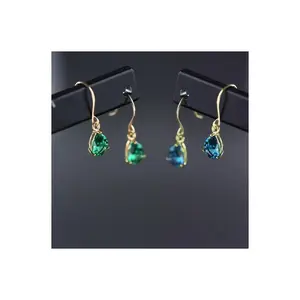 2pcs blue teardrop earrings, French court style, luxurious, simple, light luxury, classic teardrop, elegant, multi-functional ear hooks