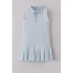 Blue active gingham shorts dress set