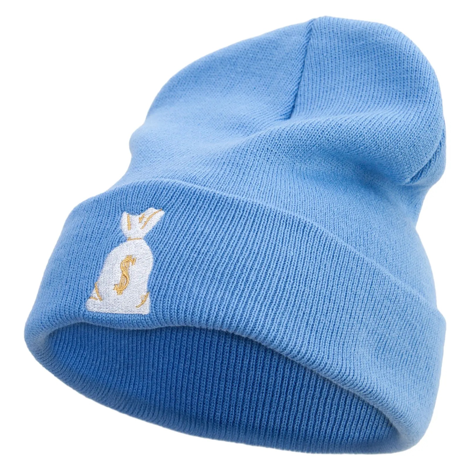 Sheriff Money Bag Logo Embroidered 12 Inch Long Knitted Beanie