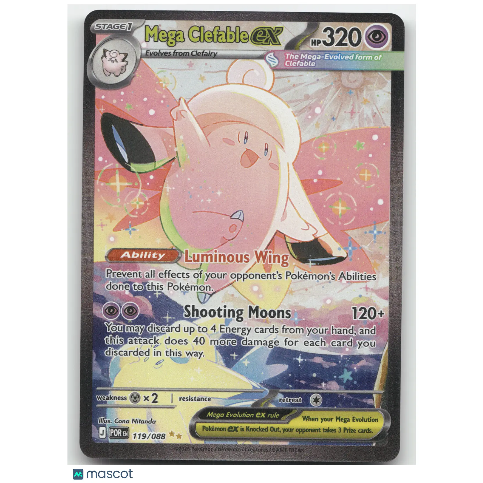 2026 Mega Evolution Perfect Order Mega Clefable ex Secret Rare #119/088
