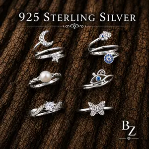 925 Sterling Silver Ring Set for Women | 6 Piece Minimalist Rings