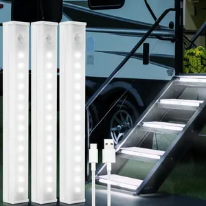 3 Pack LED Wireless Rechargeable RV Light Exterior Interior Car Lights, Magnetic Motion Sensor Outdoor Step Lights Camper Must Haves, Camping RV Accessories Best Gifts for RV Owners wardrobe lamp Motion Sensor