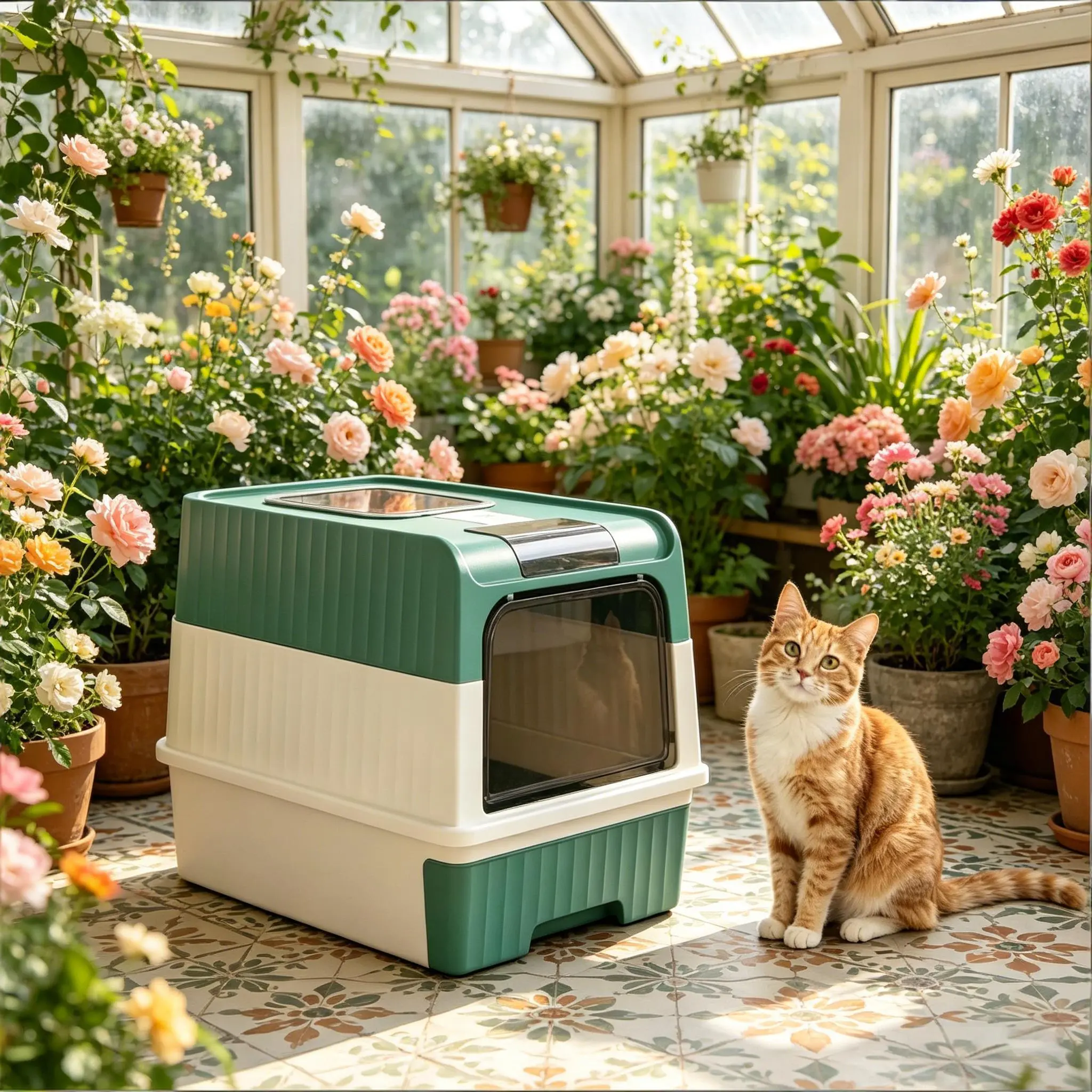 Fully Enclosed Litter Box,Compact Cat Litter Box,Pet Litter Box