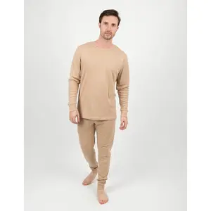 Mens Solid Beige Pajamas