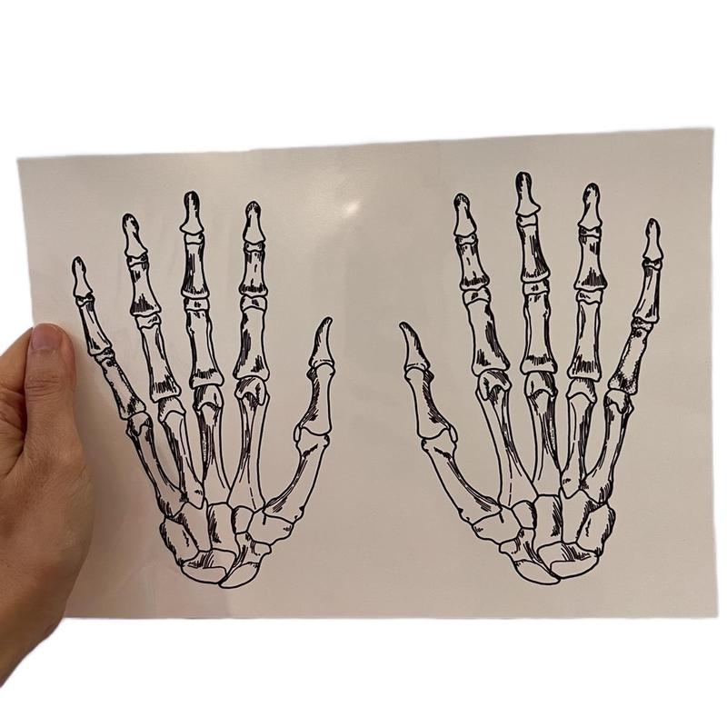 Halloween-Themed Skeleton Hand Temporary Tattoos – Easy & Spooky Body Decor