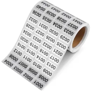 2100 Pcs Consecutive Numbered Inventory Stickers (0.39 x 0.75 Inch) - Waterproof Number Labels