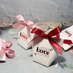 Romantic Love Wedding Candy Box Set, Gift Box Design, Valentine's Day Party Chocolate Gift Boxes, Bridal Shower Favors Packaging, 8pcs