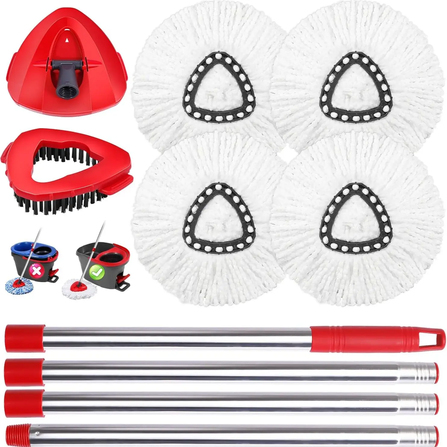 4+3 White Mop Set(1 Tank System)