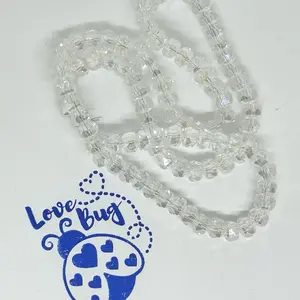 6 mm diamond cut glass beads great for jewelry making or any other DIY project.