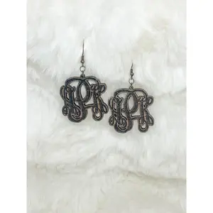 Vine Monogram Dangle Earrings
