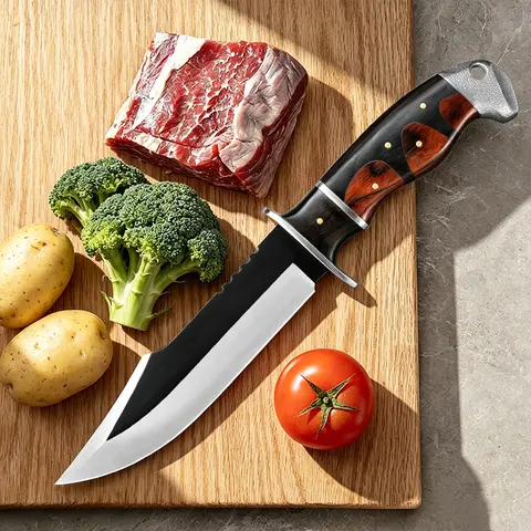 High-Carbon Steel Chef Knife - Multi-Task Blade Cooking Tool for Meat Preparation & Precise Cuts, Home Kitchen Essential Cooking Knives