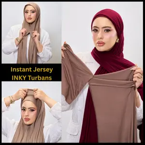 3-in-1 Instant Jersey Hijab – Pre-Sewn with Built-In Undercap Bandana