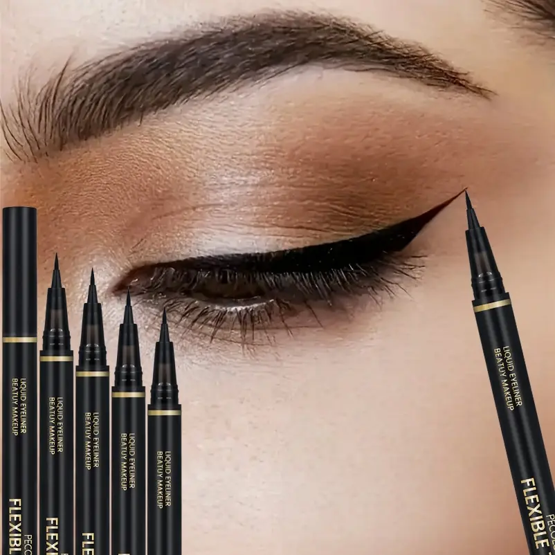 5PCS/SET Waterproof Liquid Eyeliner Pen - Silky, Long-lasting, Stain-proof, Black, Gentle and Perfect for Beginners, Multiple Packs, Suitable for Gift Giving and Stocking up