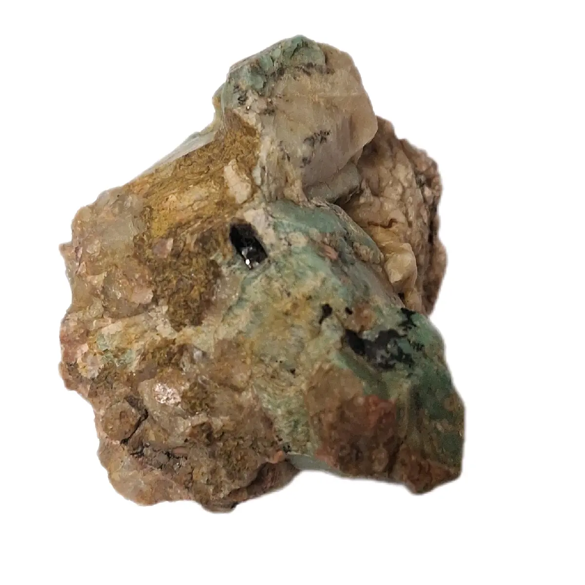 Colorado Amazonite cluster with Feldspar and Smoky Quartz Inclusions in matrix