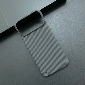 Luxury Ultra-Thin Carbon Fiber Texture Matte Hard Case, Lightweight Kevlar Feel, Borderless Thin Design, Shockproof Phone Cover for iPhone 17 Pro Max