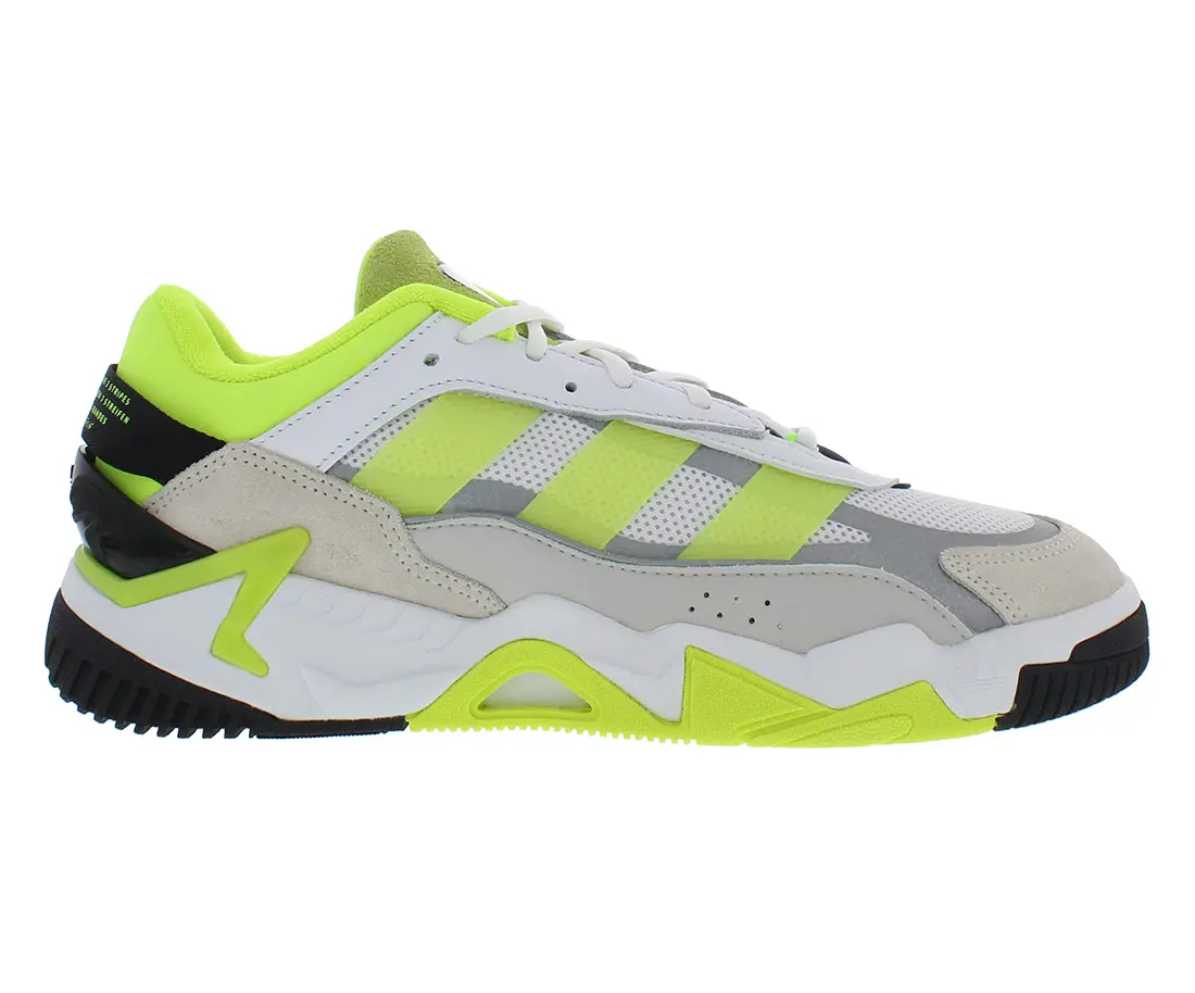 Adidas Niteball 2 Men's Low-Top Athletic Training Sneaker - Casual Lifestyle Footwear (White/Solar Yellow/Core Black) for Walking, Running