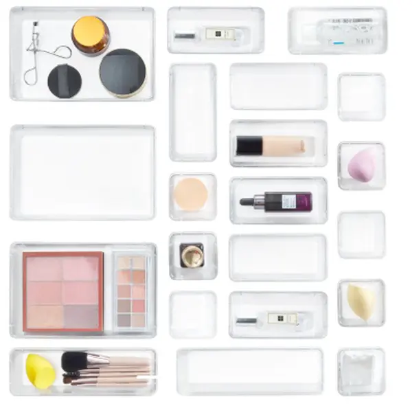 Lifewit Clear Plastic Drawer Divider Organizer Set, Portable Separated Storage Tray for Makeup, Jewelry & Small Gadgets, Bedroom & Bathroom Vanity Organizer, Silicone Tabs Not Included #SummerVibes #DealsForYouDays