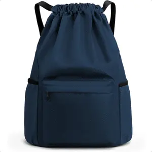 Coreskin Large Capacity Lightweight Drawstring Backpack Gym Bag with Wet/Dry Compartment - High Quality Durable Sports Sackpack for Men & Women