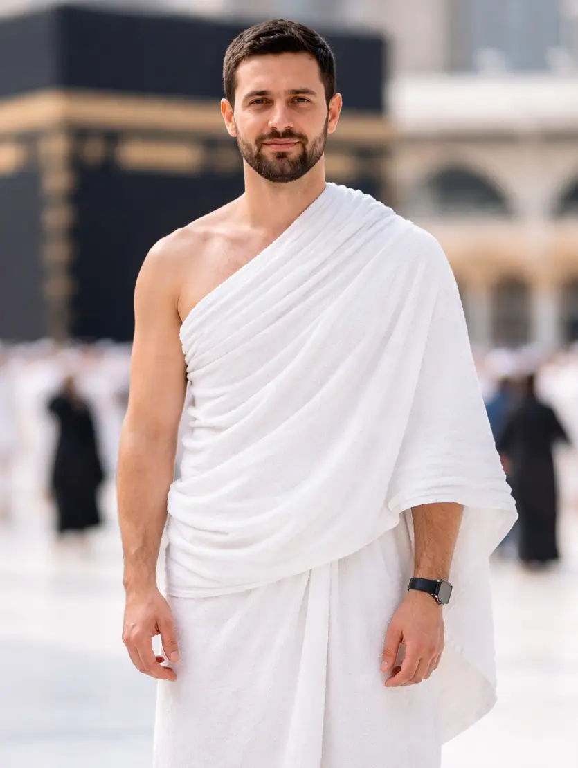 Ihram (Ahram / Ehram) Set for Hajj & Umrah – 2-Piece White Cotton for ...