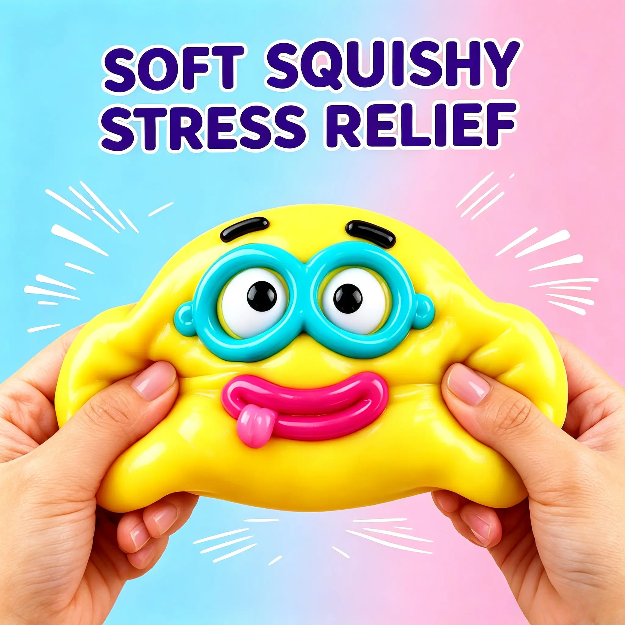 Creative Dog Face Swap Slow Rising Squishy Ball, TPR Gentle Squeeze Vent Fidget Sensory Toy, Cute Animal Stress Relief Squishies, Lightweight Desk Decompression Toy, Ideal Novelty Gift for Boys Girls Adult Stress Release