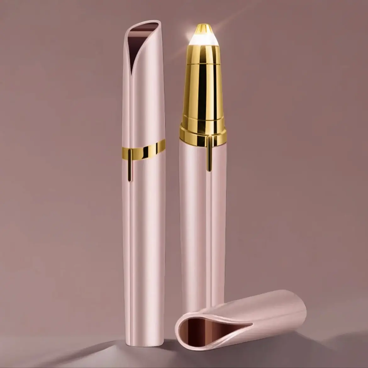 Facial & Eyebrow  Rechargeable Hair Remover for Women ,For Face Eyebrows Lips Trimmer with Light,Painless Electric Hair Removal Comfort rose gold Eyebrow Trimmer