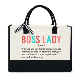 Gift For Women, Mom, Teacher, Birthday Gifts For Boss Lady, Friend,Coworker 13oz Canvas Tote Bag With Zipper