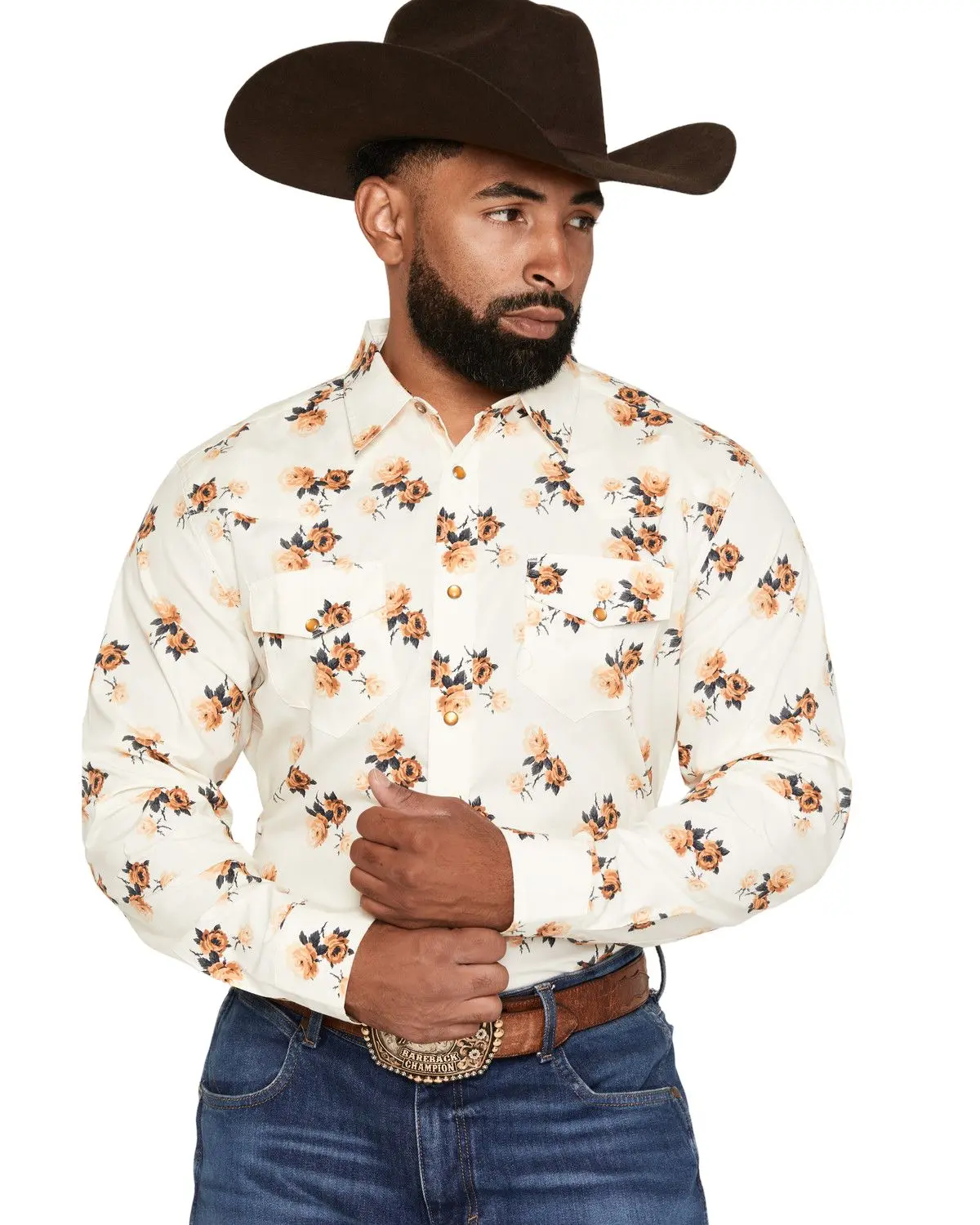 Gibson Trading Co Men's Men'S Two Steppin' Floral Print Long Sleeve - Gmfa26w12-Crm