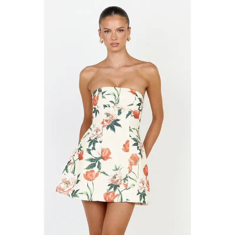 catharine mini dress - strapless a line dress in blue floral - TikTok Shop catharine mini dress - strapless a line dress in blue floral - TikTok Shop