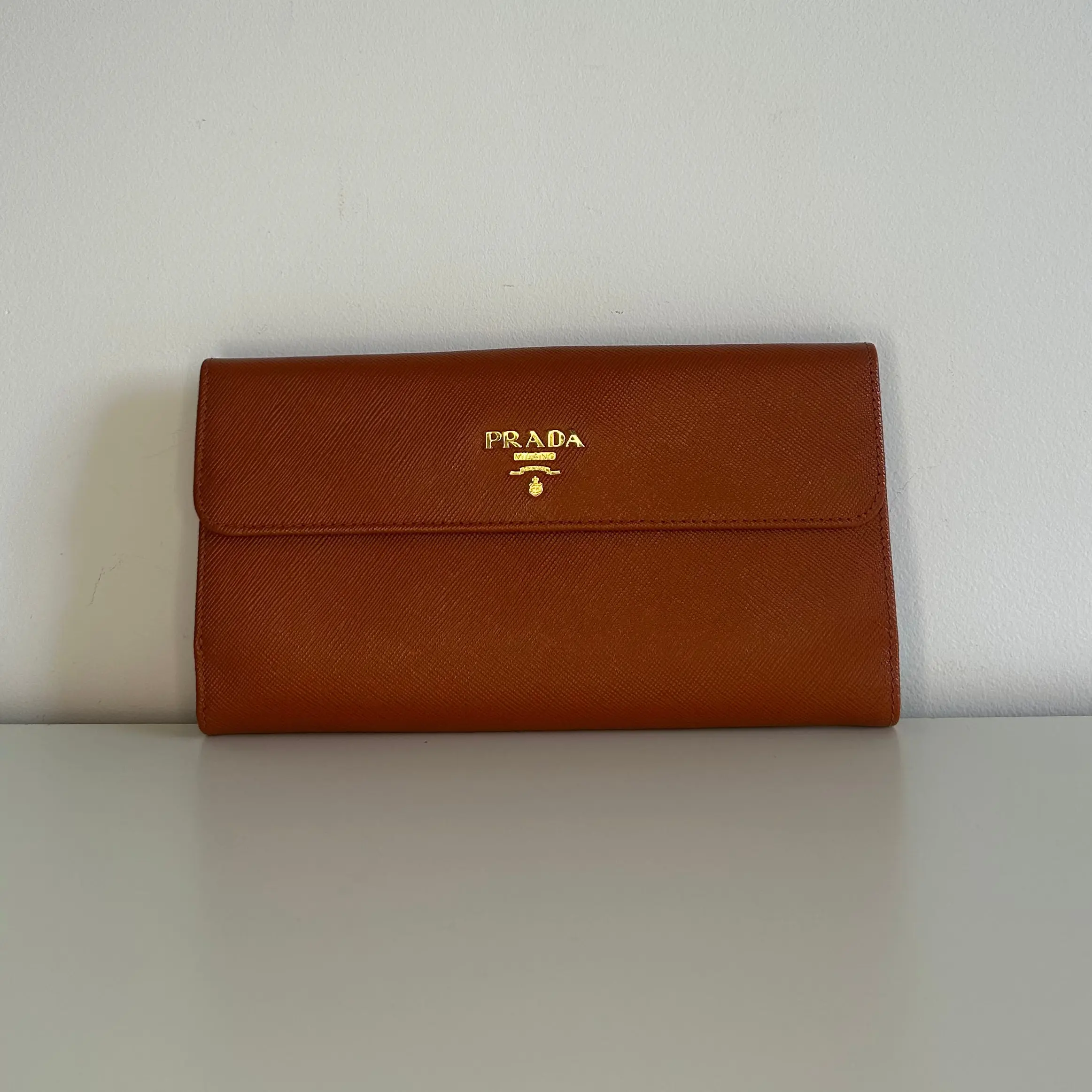 Pre-owned Leather Small Leather Goods Prada Saffiano Long Wallet