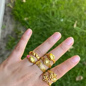 Adjustable 24k gold plated rings