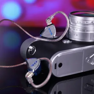 CCA C12 In-Ear Monitor Headphones, 5ba 1dd Hybrid HiFi Iem Noise Isolation Wired Earplugs for Musicians Djs (blue/gold)