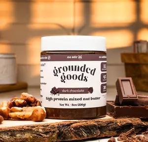 Grounded Goods Dark Chocolate Nut Butter - High Protein, All-Natural Cocoa Spread, Sweet Flavor