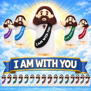100 pcs Mini Jesus Statue Set, Assorted Colorful Religious Figurine Ornaments, Suitable for Home Decor Fillers, Ideal as Toy Gifts for Sunday School, School Baptisms, Halloween, Thanksgiving, Christmas, and Easter