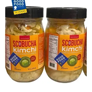 ZestyFusion Scobucha Kimchi Pickle Cabbage 16oz Jar Sweet & Sour Flavor Vegan Non-GMO Paleo Fermented Veggies Award Winning Tangy Instant Organic made Good Food Awards Winner - Pickled