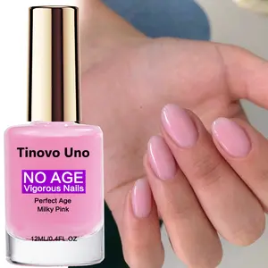 Tinovo Uno 12ML Nail Strengthener NO AGE Vigorous Nails Perfect Age Milky Pink, Nail Care Liquid Enhances Nails' Natural Shine, No Lamp Needed, Ideal Daily Care, Nail Care Serum Nail Strengthening Serum