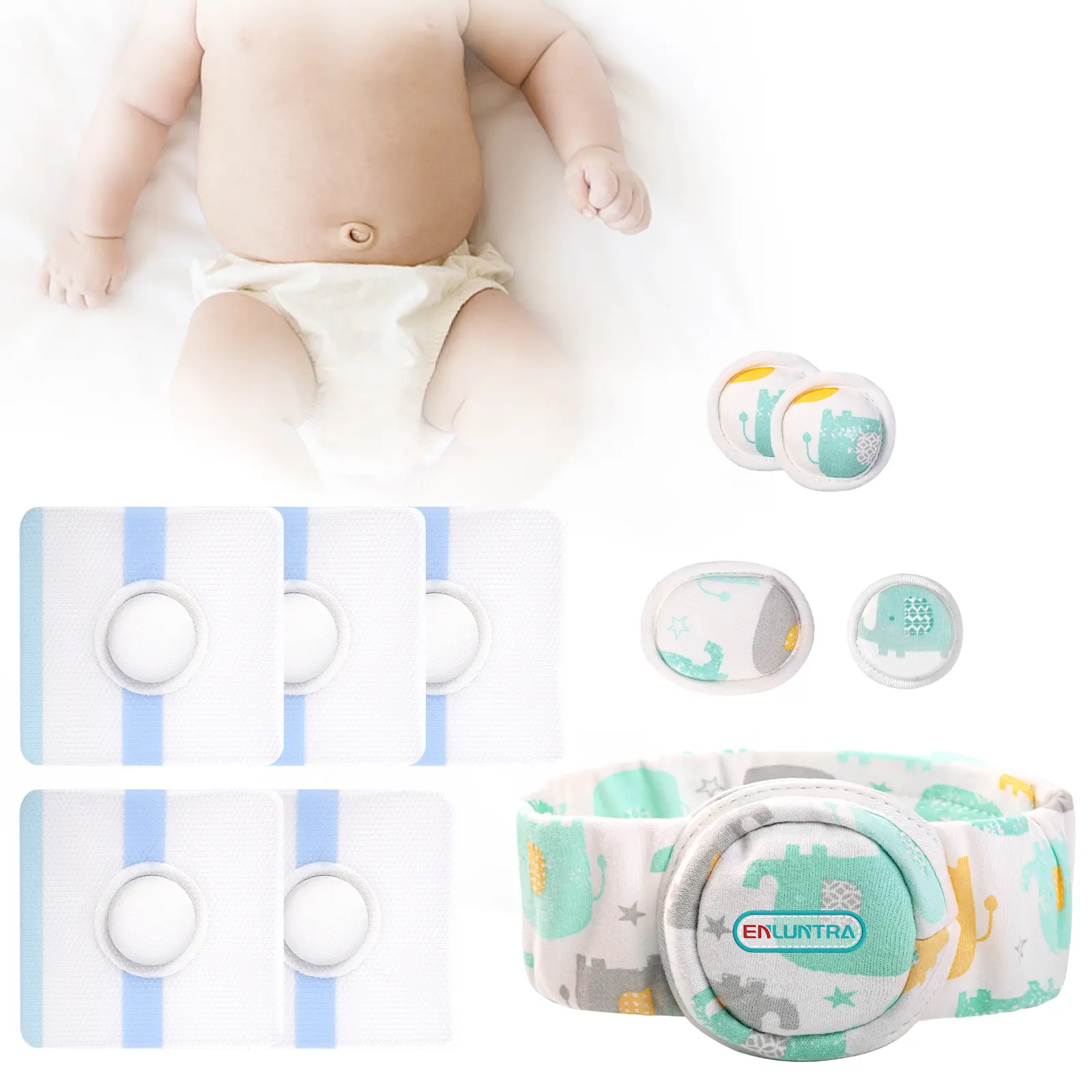 Medical Baby Umbilical Hernia Belt - Waterproof Bath-Safe Navel Support for Newborns, Adjustable Abdominal Binder with Soft Medical Cotton Pads, Gentle Skin-Safe Truss Kit for Umbilical Hernia Support, Support For Umbilical Hernias