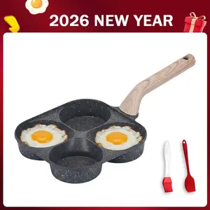 Egg Pan Omelette Pan, 4-Cup Nonstick Granite Omelette Skillet - Pancake Pan and Healthy Egg Cooker Suitable for Gas Stove & Induction Cookware Multifunction Non-Stick Egg Frying Pan