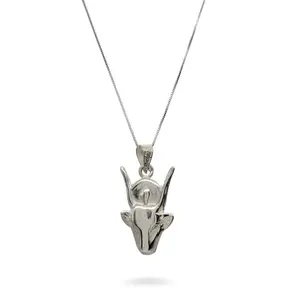 Egyptian Goddess Hathor Pendant Necklace - Made in Egypt - Sterling Silver