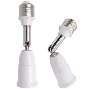 2 Pack E26 Light Socket Extender - Standard Medium Base Adapter, Adjustable 180° & 360°, Bulb Adapter Converter Max 200W, 0-250V