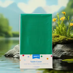 Green Rectangular Table Cover - for Parties, Spritz, Plastic