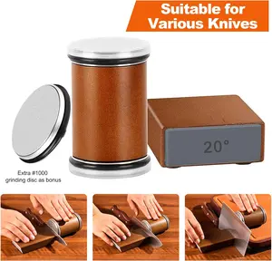 Professional Knife Sharpener Kit – Ceramic & Diamond Steel Knife Sharpener, Rolling Knife Sharpening Tool – 15° & 20° Magnetic Knife Sharpener, Kitchen Knife Sharpener, Knife Making Kit,