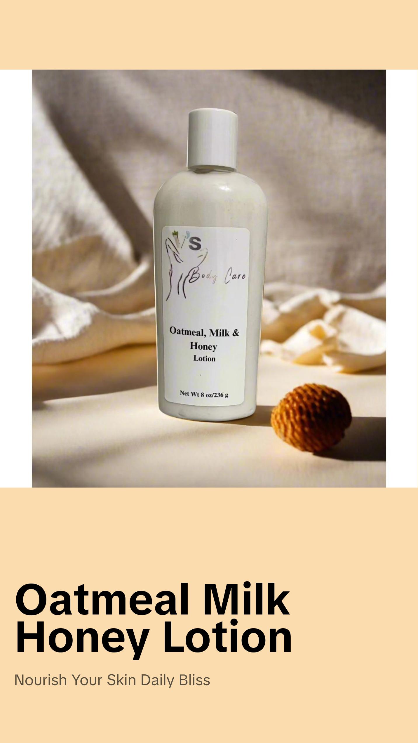 Oatmeal Milk and Honey Lotion - Shea Butter and Cocoa Butter Moisturizer Body Care Comfort
