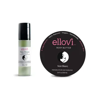 Ellovi Noir Blanc Collection - Unisex Body Butter with Sandalwood & Violet Leaf for Natural Hydration & Skin Healing