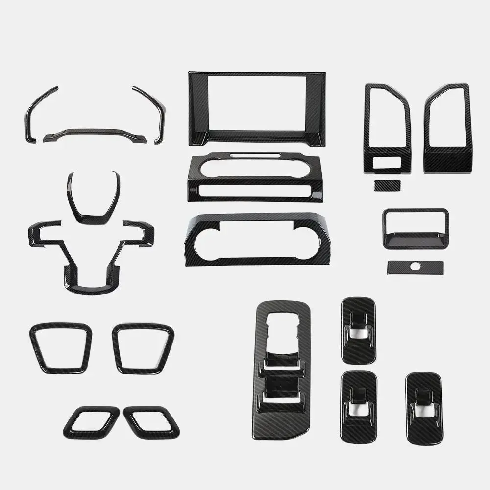 Ford 21-Piece Carbon Fiber Style ABS Car Interior Decorative Trim Kit, DIY Install Adhesive Mount Automotive Door Protector, Truck Accessories for 2015-2020 Ford F150, Durability