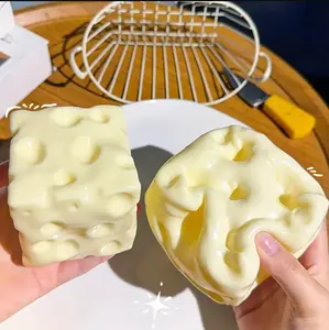 Giant Cheese Squishy Toy Super Soft Slow Rising Squeeze Toy Stress Relief Fidget Toy for Adults Kids Cute Realistic Cheese Block Sensory Toy