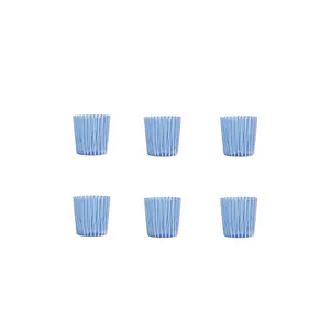 The Favorites Marina White Stripe Glass Tumbler Set Of 6 in Blue