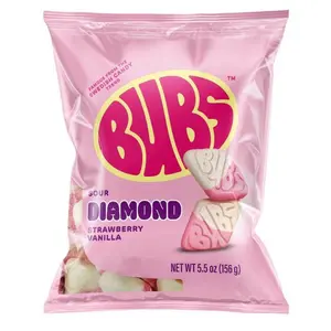 Bubs Sour Diamond Strawberry Vanilla Flavor Swedish Candy 1 Bag 5.5 oz Made in Sweden